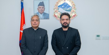 प्रधानमन्त्री वालेन्द्र शाह र भारतीय राजदूत नवीन श्रीवास्तवबीच भेटवार्ता