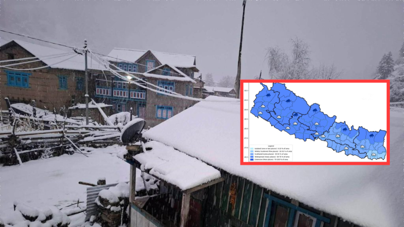 पश्चिम नेपालमा वर्षा र हिमपात